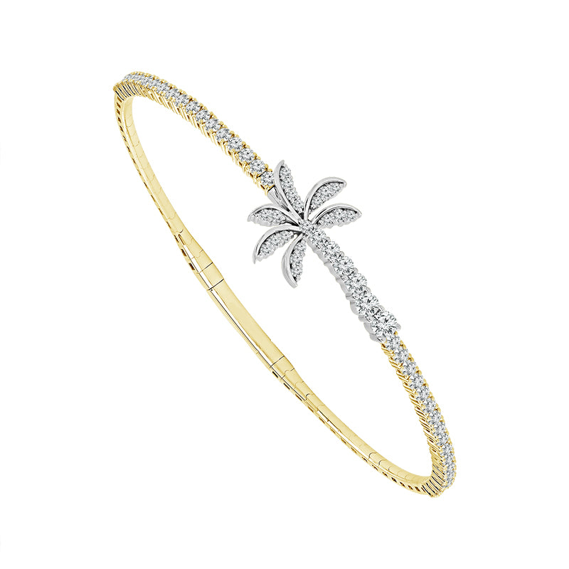 Diamond Flex Bangle - Palm Tree Design 1.35Ct