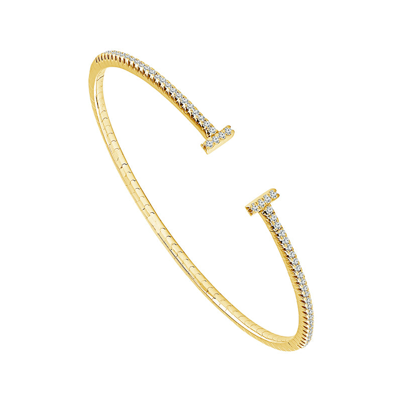 Diamond Flex Bangle - T Design 0.50Ct