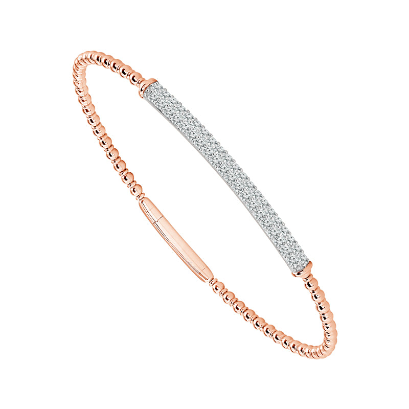 Diamond Flex Bangle - 2 Row Round Cut 0.75ct