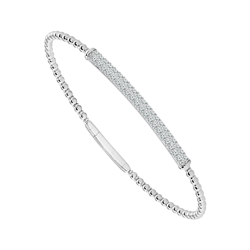 Diamond Flex Bangle - 2 Row Round Cut 0.75ct