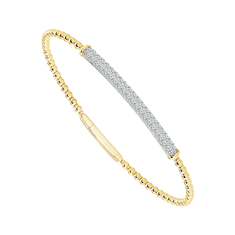 Diamond Flex Bangle - 2 Row Round Cut 0.75ct
