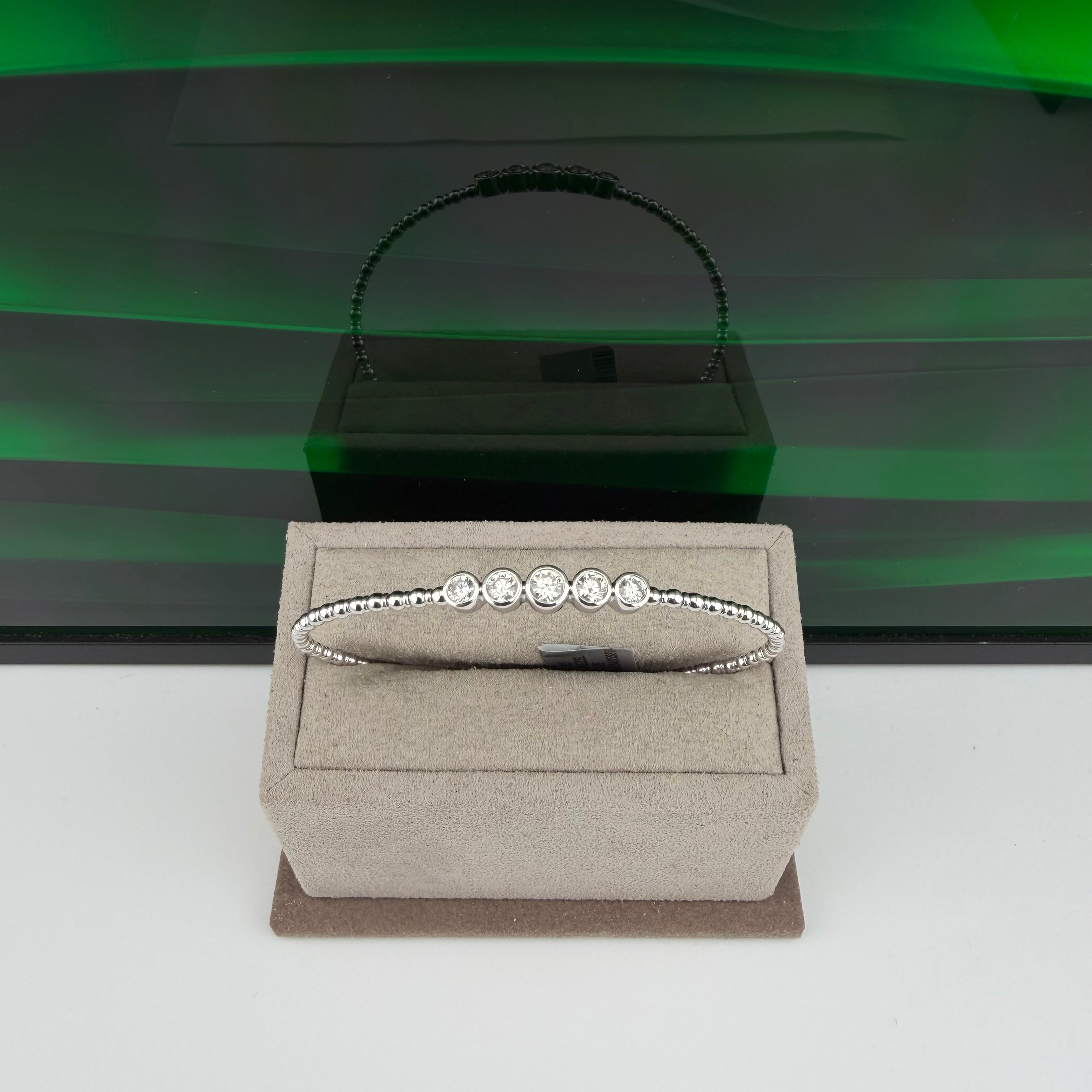Diamond Flex Bangle - 5 Bezel Set Round 0.65ct