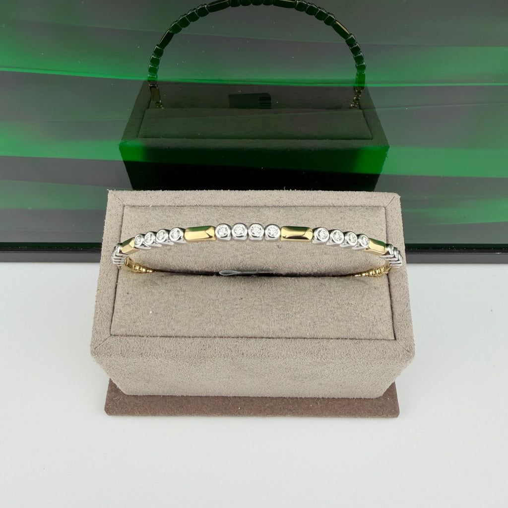 Diamond Flex Bangle - 20 Bezel Set Round 0.50ct