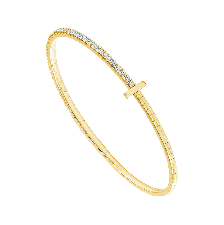 Diamond Flex Bangle - T Design 1.00Ct