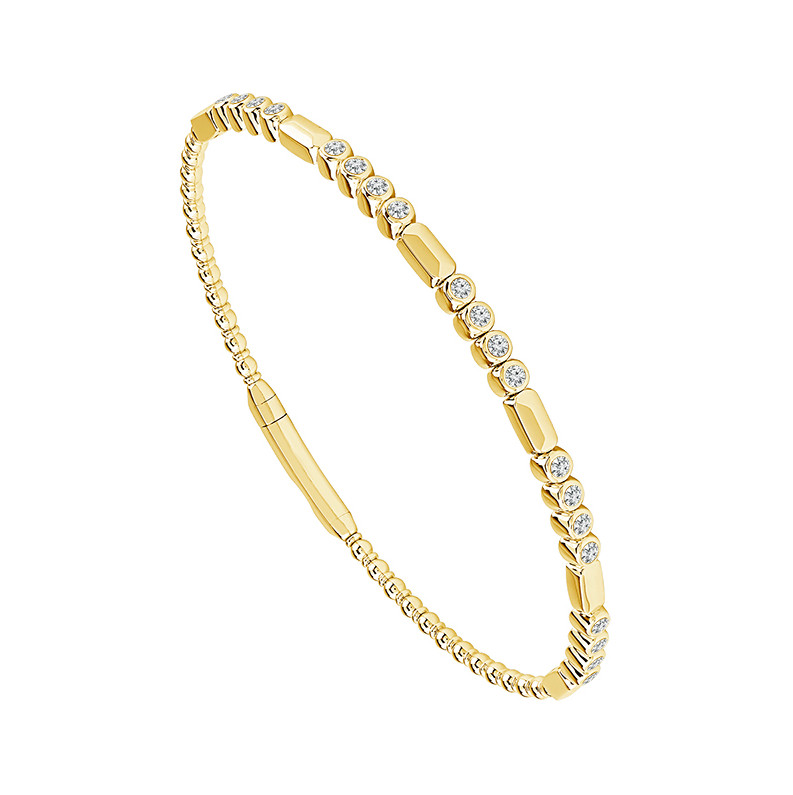 Diamond Flex Bangle - 20 Bezel Set Round 0.50ct