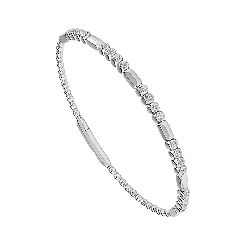 Diamond Flex Bangle - 20 Bezel Set Round 0.50ct
