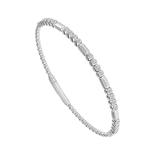 Diamond Flex Bangle - 20 Bezel Set Round 0.50ct