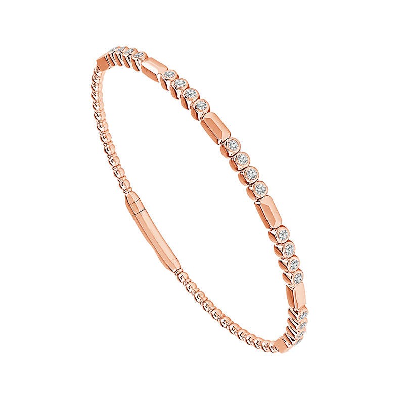 Diamond Flex Bangle - 20 Bezel Set Round 0.50ct