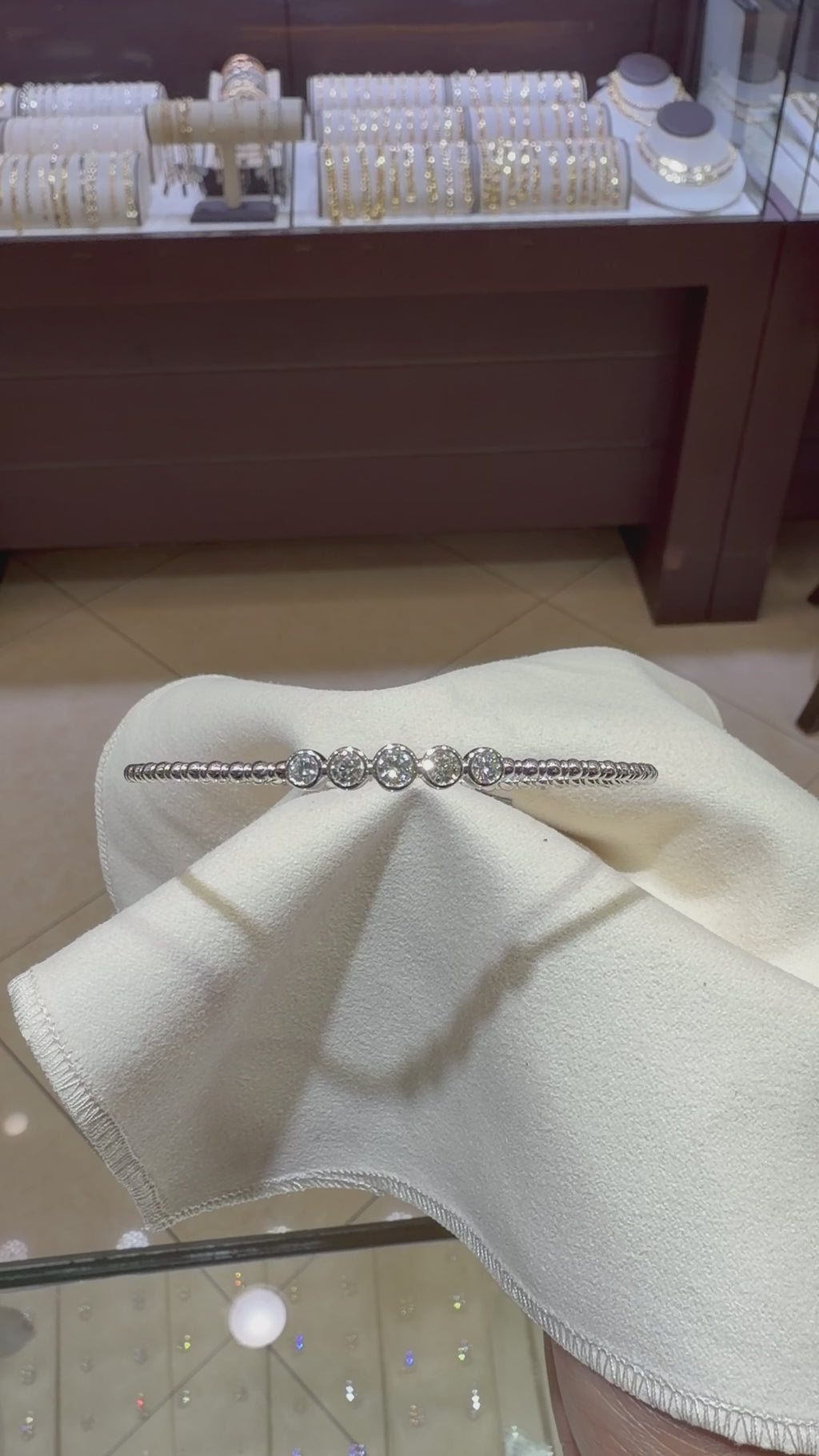 Diamond Flex Bangle - 5 Bezel Set Round 0.65ct